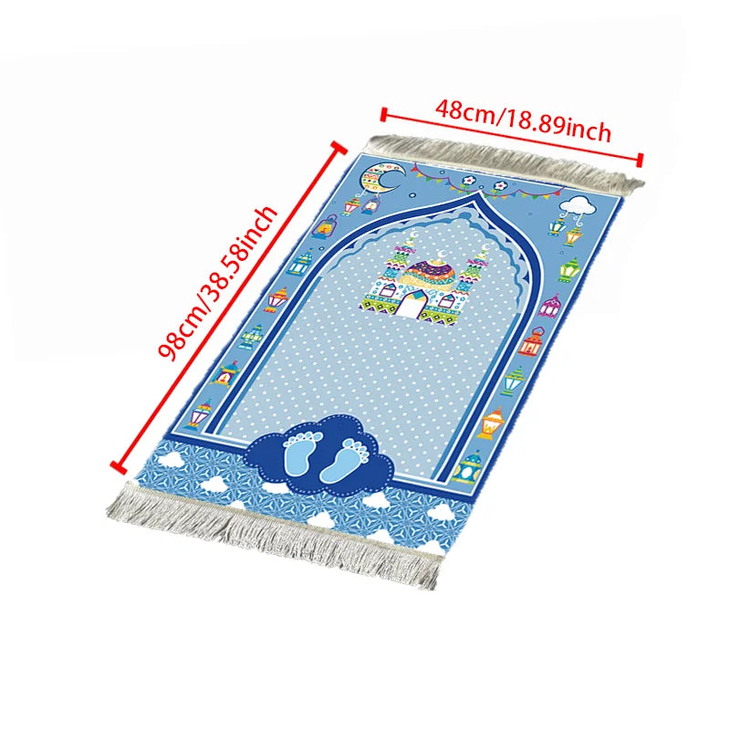 tapis polyester antidérapant imperméable prière moderne bleu blanc rose jaune noir geometrique floral enfants
