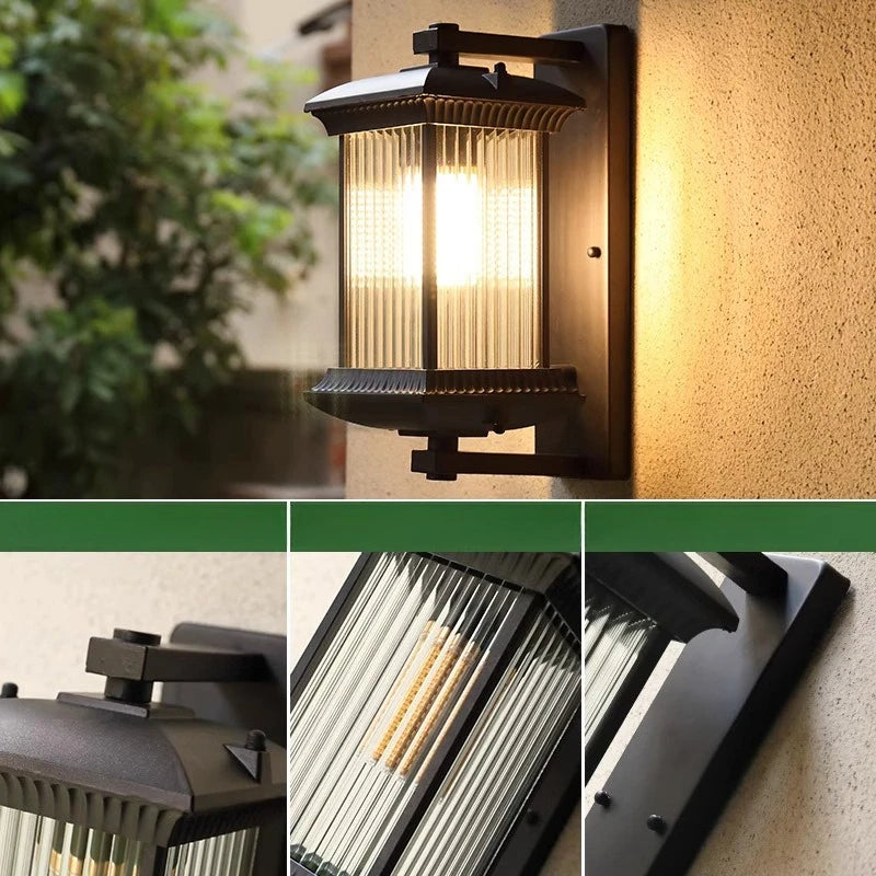lampe murale transparente noir classique éclairage cuisine chambre salle manger fixée mur led 16w