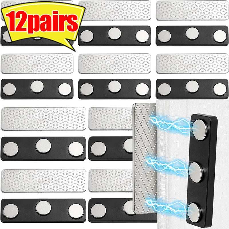 aimants adhésifs rideau moderne noir argenté grille géométrique occultant chambre bain écran fenêtre