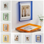 cadre photo carré acrylique transparent moderne suspension murale décoration intérieure