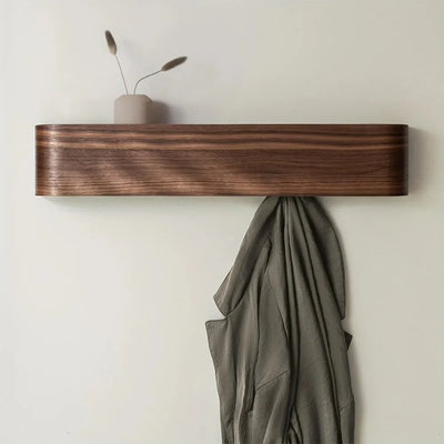 Porte-manteau mural moderne blanc avec étagère cachée pour entrée