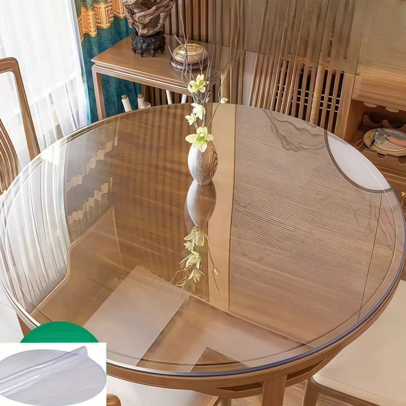 couvre table transparent pvc moderne 128cm 135cm 138cm imperméable lavable machine