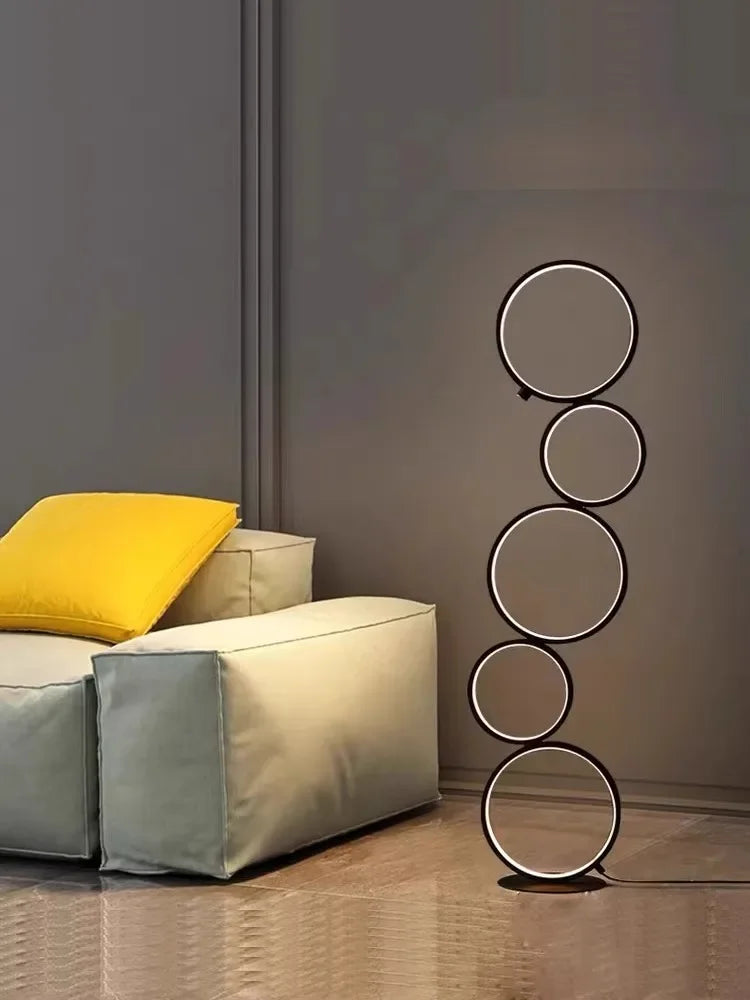 lampe sol moderne blanc circulaire relief minimaliste interrupteur tactile 2000 82000lm