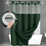 rideau douche moderne blanc translucide polyester 183x190cm anneau intégré
