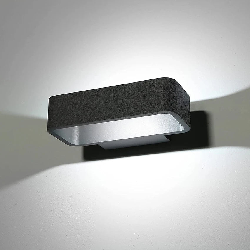 applique murale led moderne industrielle fixee mur noir mat étanche ip65 90 260v 249