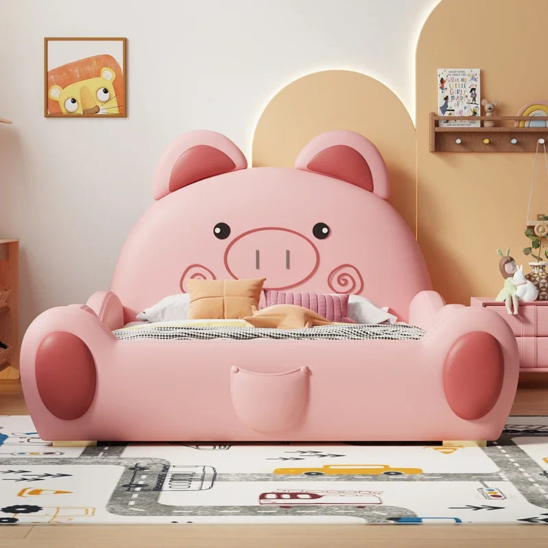 lit enfants rose cochon mignon spirales contemporain oreillers tapis jeu
