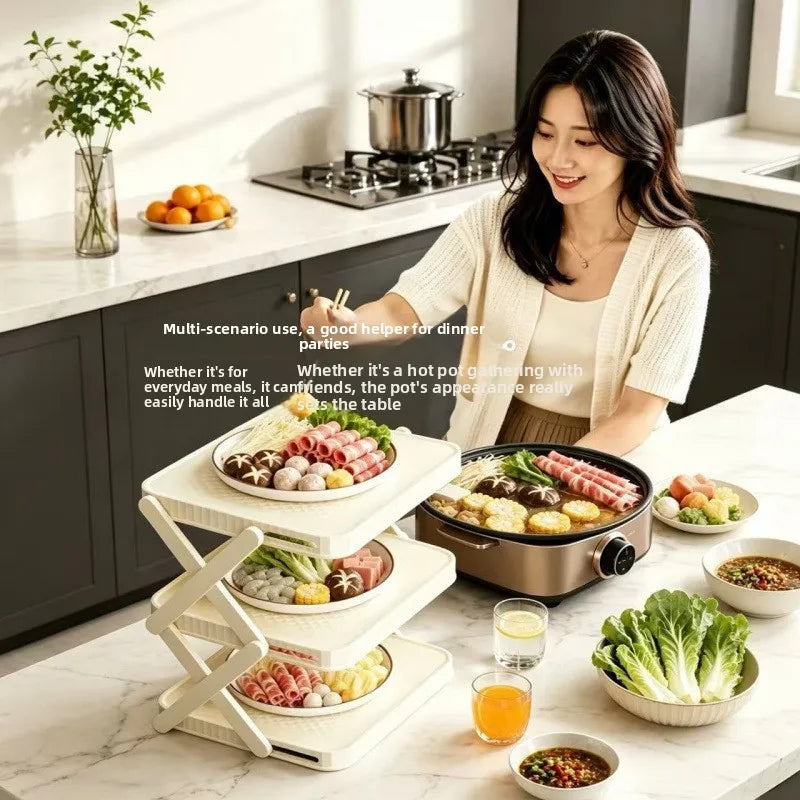 organisateur alimentaire pliable blanc moderne multi niveaux non glissier cuisine