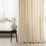 rideau beige clair moderne tissu texturé rayures diagonales opaque salon chambre maison