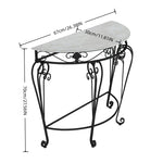 console meuble demi lune or marbre floral classique vintage blanc noir ornementé