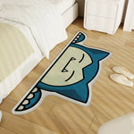 tapis moderne bleu blanc visage souriant diameter 80cm 100cm 120cm 150cm animes cartoon