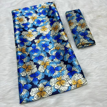 écharpe femme blanche motif feuilles colorées tissu satiné moderne léger accessoires mode été