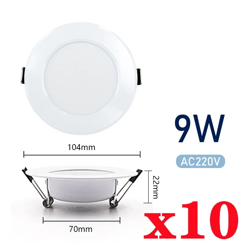 spots led blancs 3w 5w 7w 9w 12w 15w cold warm white modernes clips