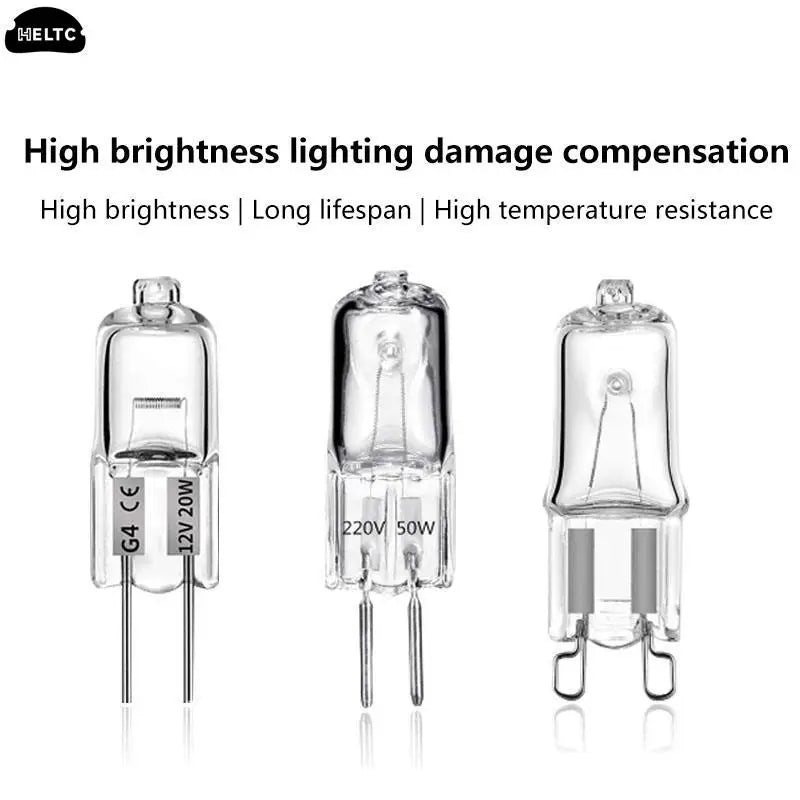 ampoules halogènes transparentes 12V 220V G4 G5.3 G9 filament classique 20W 25W 35W 40W