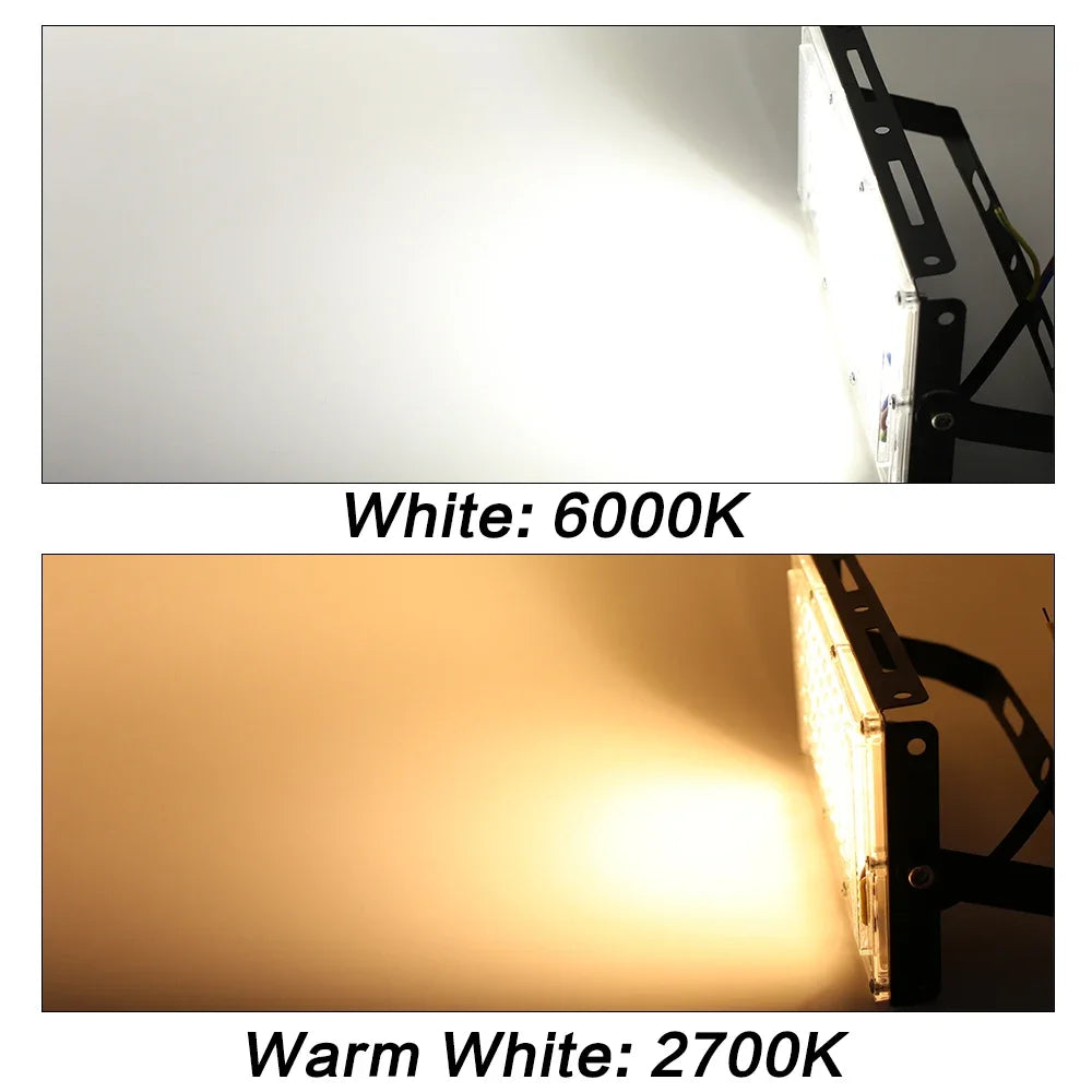 projecteur led ip65 waterproof 100w 150w moderne fixations ølets noir