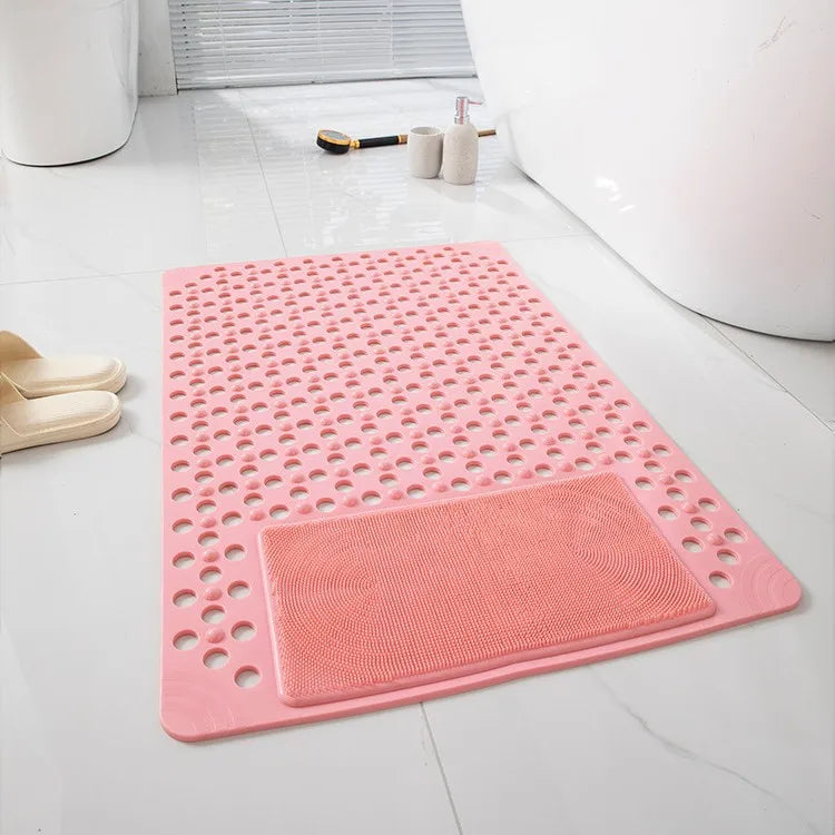 tapis bain antidérapant perforé moderne vert rose bleu clair blanc suction cup pvc respectueux