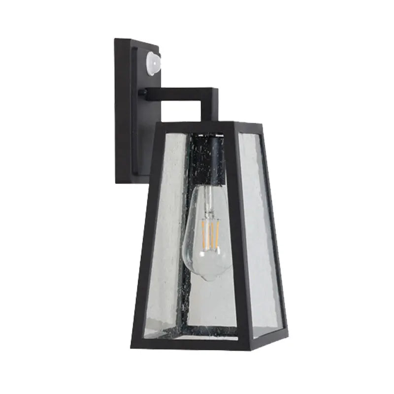 lampe murale moderne noire transparente capteur mouvement ampoule led fixée murentrée chambre coucher