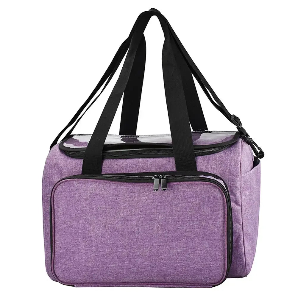 Sac couture rose imprimé floral poignées aiguilles crochets outils rangement 40cm 21cm 22cm