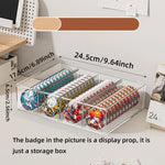 boîte rangement transparent moderne compartiments graphiques colorés réutilisable blanc fonctionnelle badges articles divers