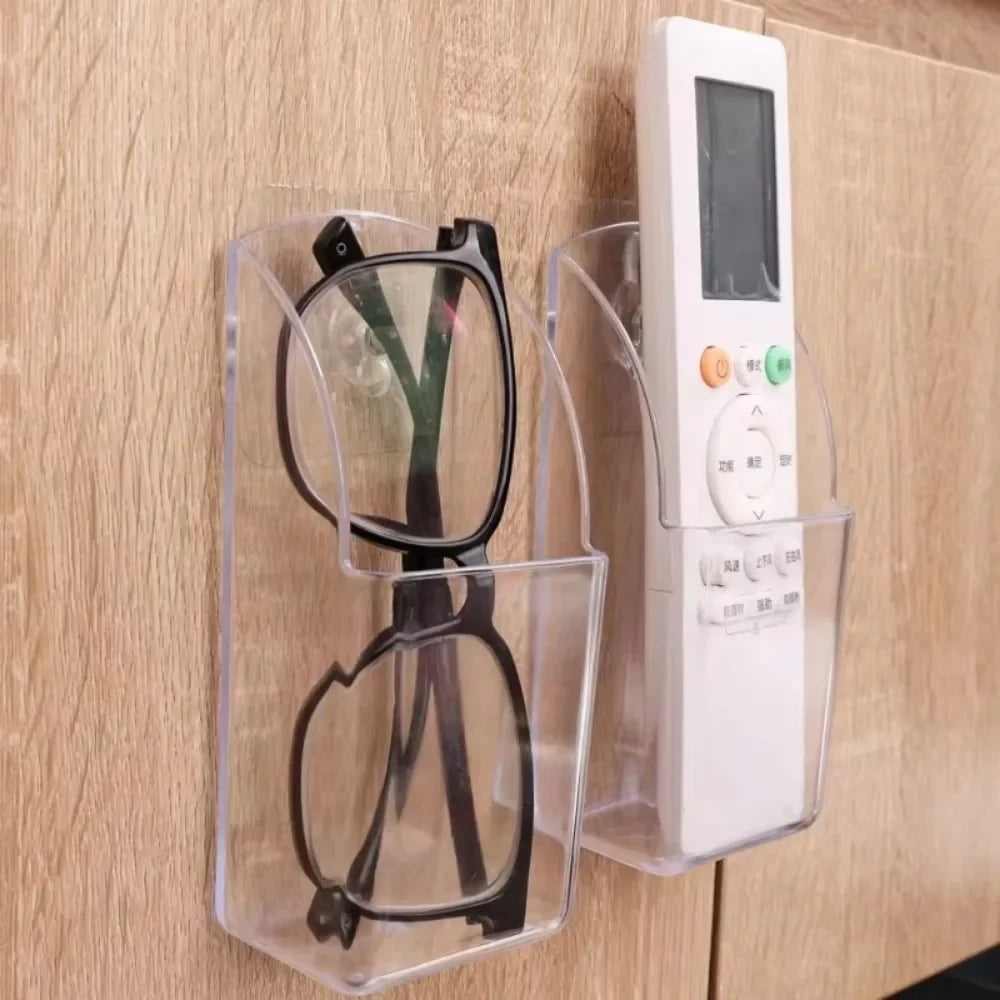organisateur mural transparent porte objets télécommandes lunettes moderne minimaliste respectueux environnement fixé adhésif crochets