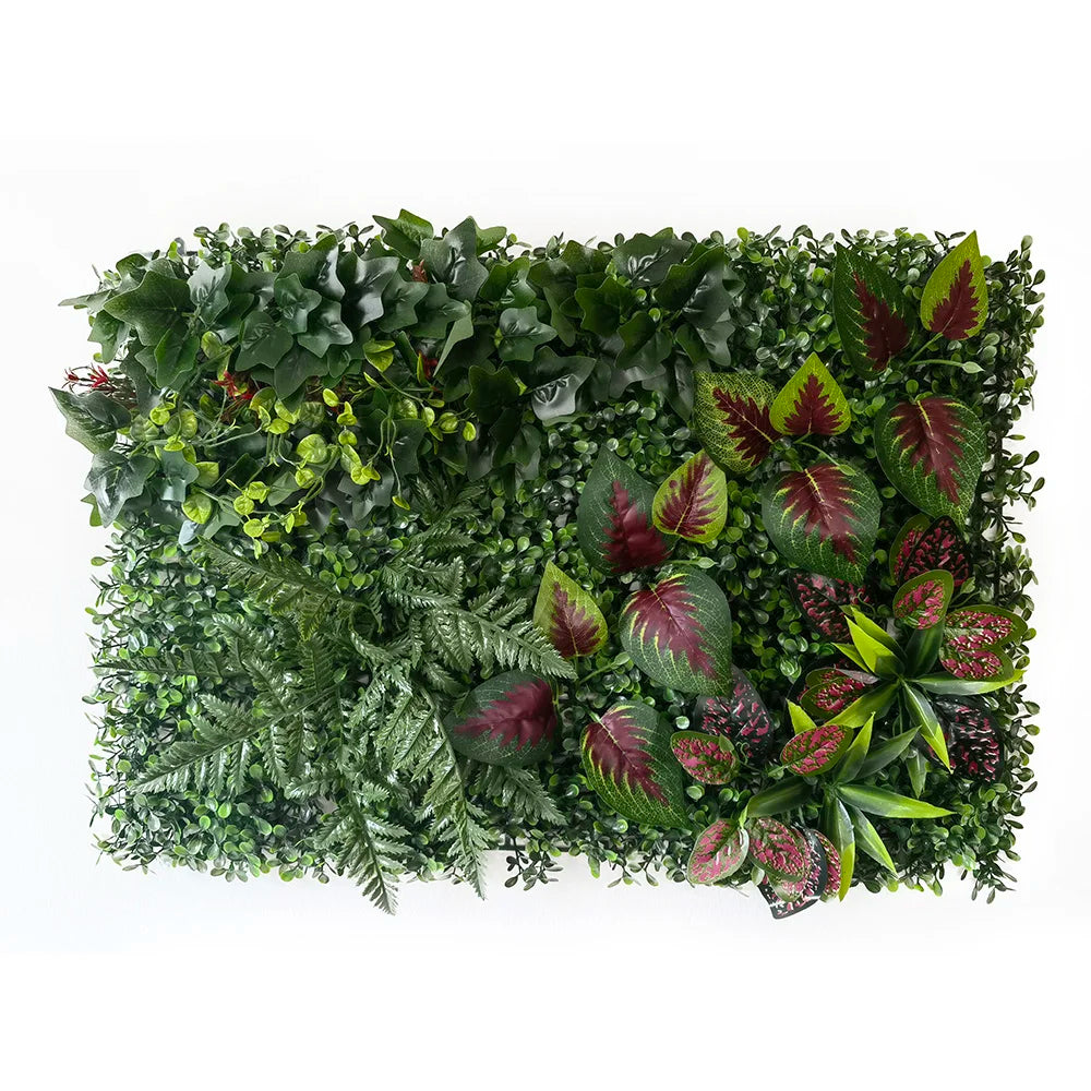 mural végétal artificiel feuilles fleurs moderne extérieur intérieur vert blanc