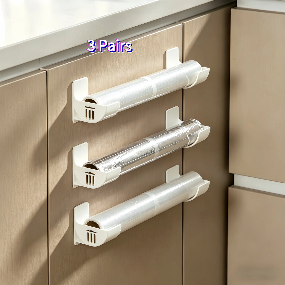 porte rouleaux blanc noir adhésifs cuisine rangement moderne minimaliste multipurpose plastique