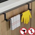 barre rangement cuisine noir moderne sans vis 23cm 36cm 4crochets spatule éponge