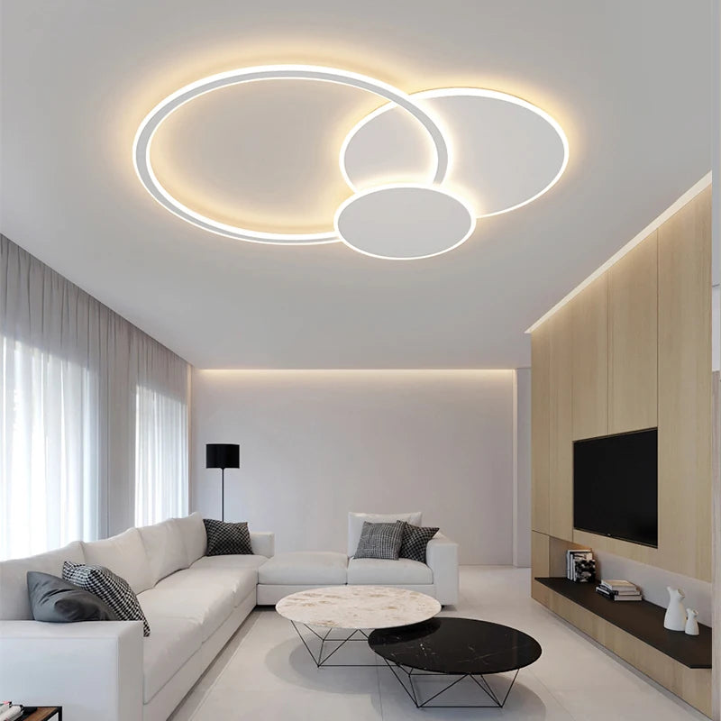 plafonnier led moderne blanc circulaire cuisine salon chambre coucher entrée étude télécommande INCLUDED