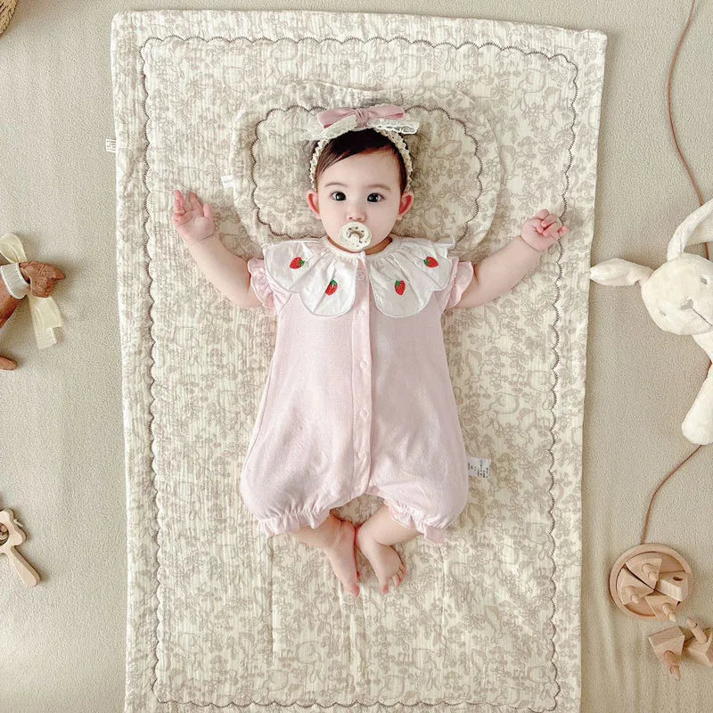 tapis bébé blanc points colorés bordure dentelée doux classique 60x100cm 3ans