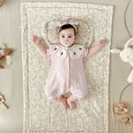 tapis bébé blanc points colorés bordure dentelée doux classique 60x100cm 3ans