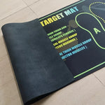 tapis fitness antidérapant squat couleur noir rose bleu motifs pieds