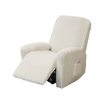 housse fauteuil relax moderne polyestère motifs géométriques beige gris vert poches antidérapante