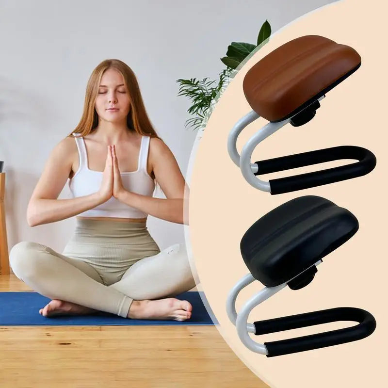 tabouret meditation noir marron moderne cuir synthétique structure metal tapis yoga minimaliste assise texturée