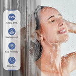 rideau douche transparent moderne rayures horizontales non toxiques respectueux l'environnement robuste 180cm