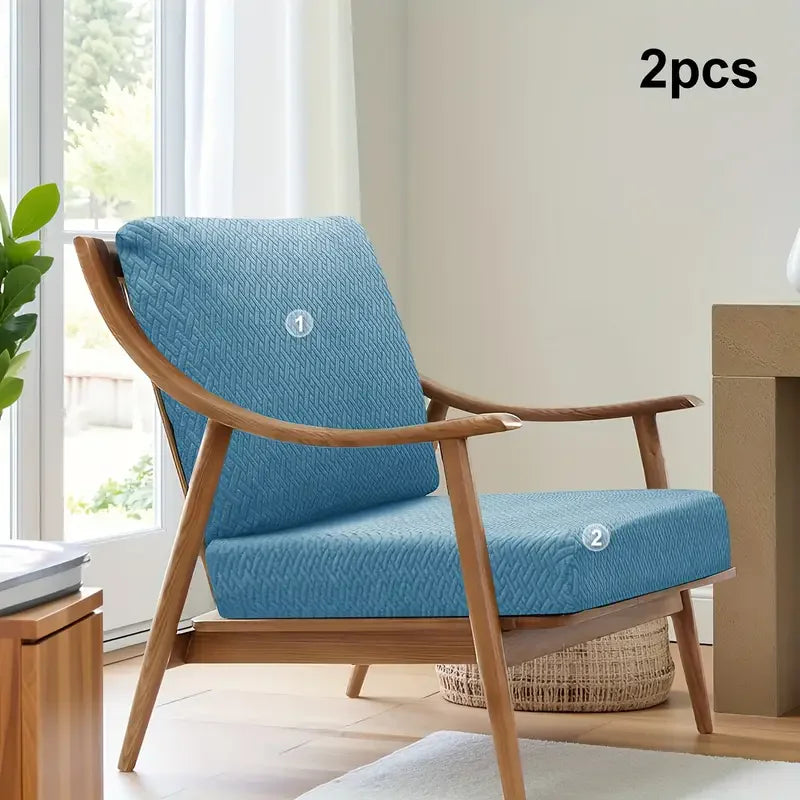 coussins chaise couverture canapé deux trois places tissu jacquard motifs géométriques élastiques moderne vert