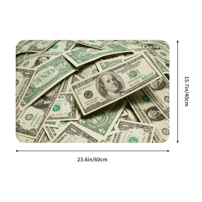 tapis vert moderne billets dollars antidérapant imperméable usage extérieur intérieur porte sol