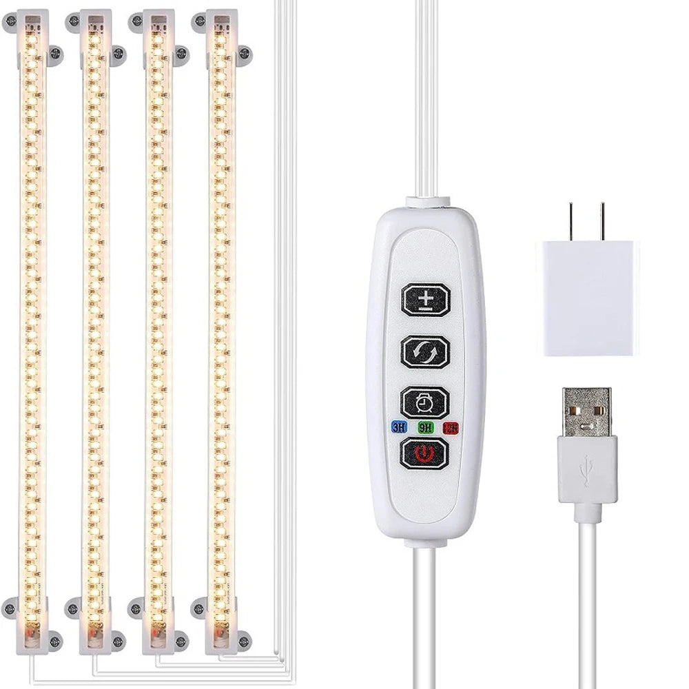 éclairage led plante blanc moderne clips commande luminosité câble usb 183cm