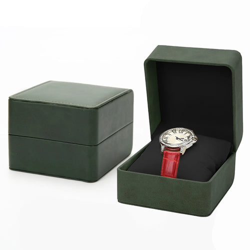 boîte présentation montre cuir marron gris vert blanche classique emballage cadeau organiser bijoux luxe