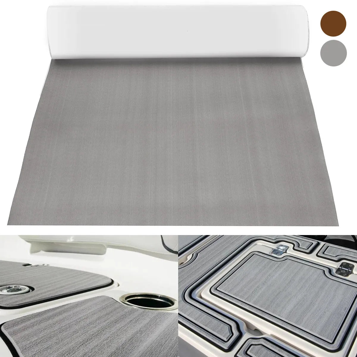 revêtement bateau mousse teck gris marron clair moderne adhésif 2400x450x6mm