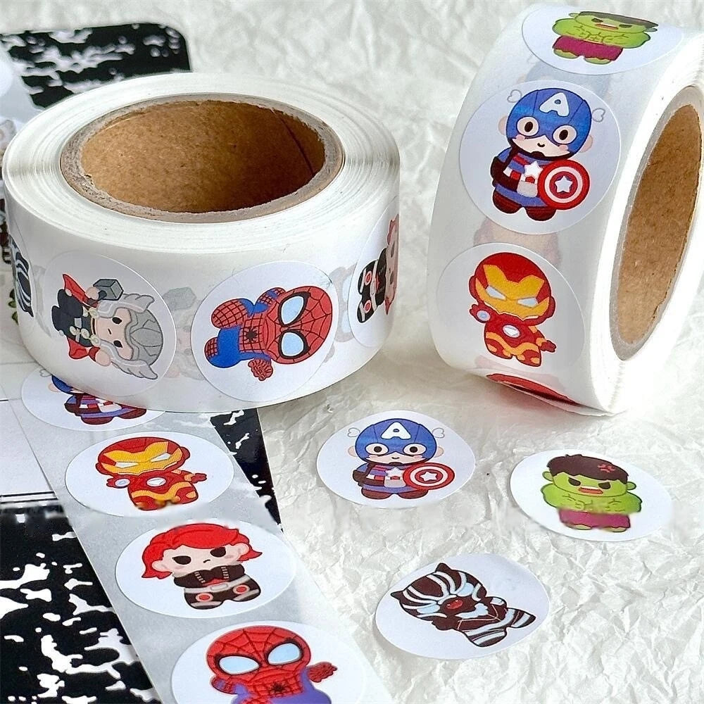 sticker cartoon super héros géométrique blanc rouge bleu vert doré adhésif bricolage scrapbooking enveloppe