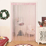rideau porte transparent franges decoratif or violet rose moderne chambre