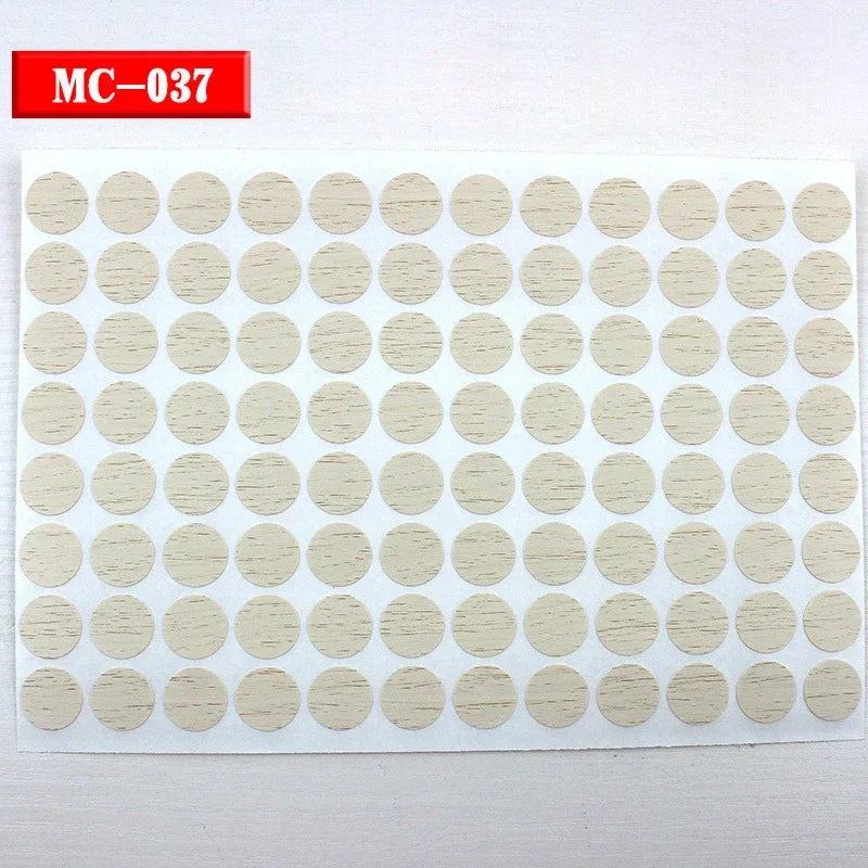 autocollants marron doré vis décoration tiroir meuble bois texture points circulaires résistants eau 96pcs
