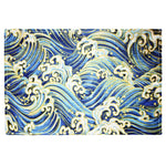 serviettes table tissu coton polyester motif océan poisson sirène marine moderne bleu