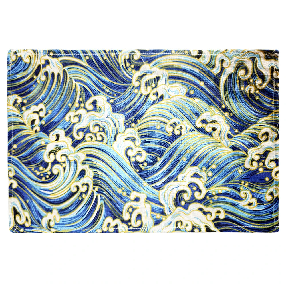 serviettes table tissu coton polyester motif océan poisson sirène marine moderne bleu