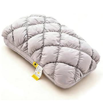 oreiller matelassé nid d'abeille jaune blanc gris original literie douillet