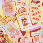 autocollants kawaii ours mignons rose beige blanc diy scrapbooking cartes postales