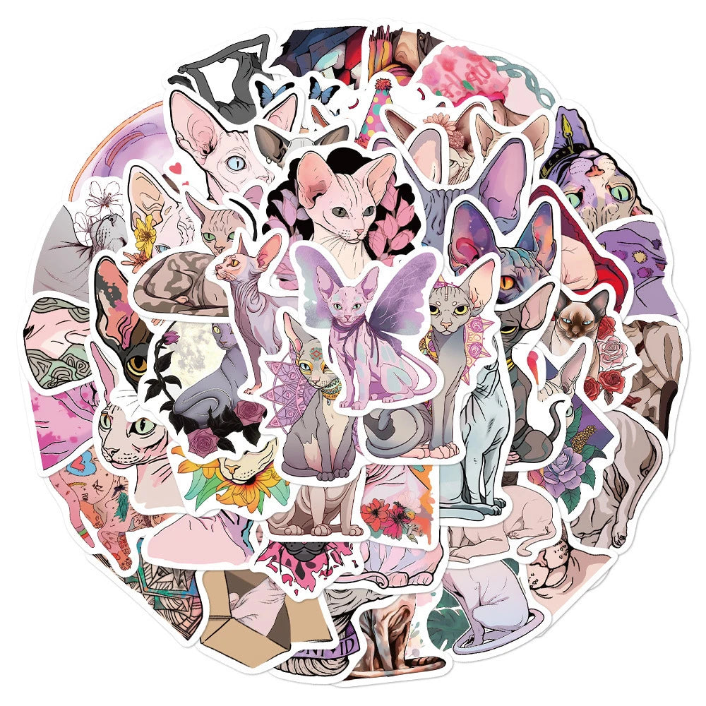 stickers animaux chatons fleurs dessin animé différents coloris opaques adhésifs maison téléphone vinyl