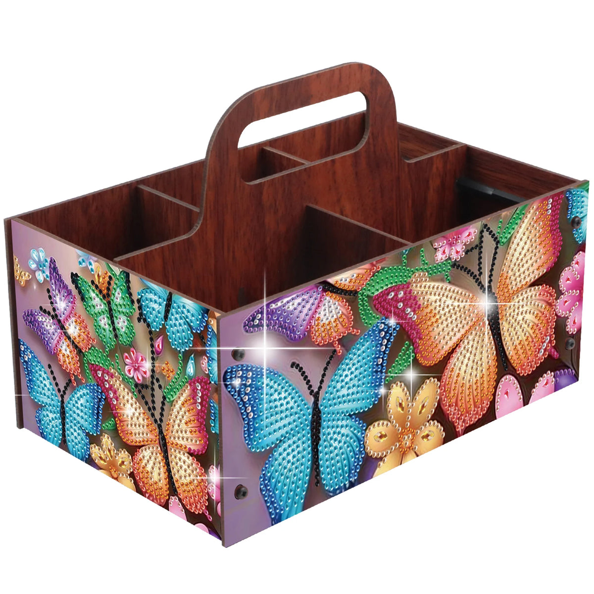 boîtes rangement multicolores imprimées florales animaux oiseaux moderne poignées bois