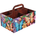 boîtes rangement multicolores imprimées florales animaux oiseaux moderne poignées bois