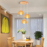 Lampe suspendue en rotin naturel pour salon