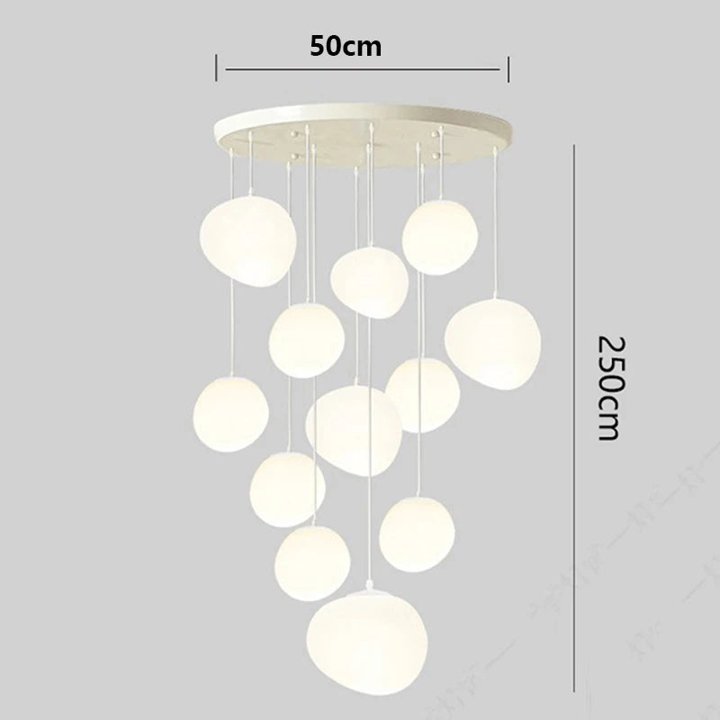 suspension lumineuse moderne blanche ronds alliage opacité éclairage intérieur salle bain led autoinstallation flux